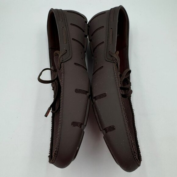 SWIMS Mens Braided Lace Loafers Brown Size 13 Rubber Mesh Slip-On - Picture 5 of 8